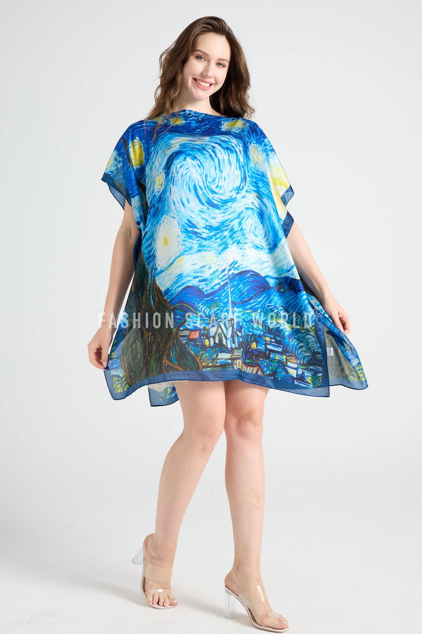 Van Gogh Starry Night Silk Cover Up
