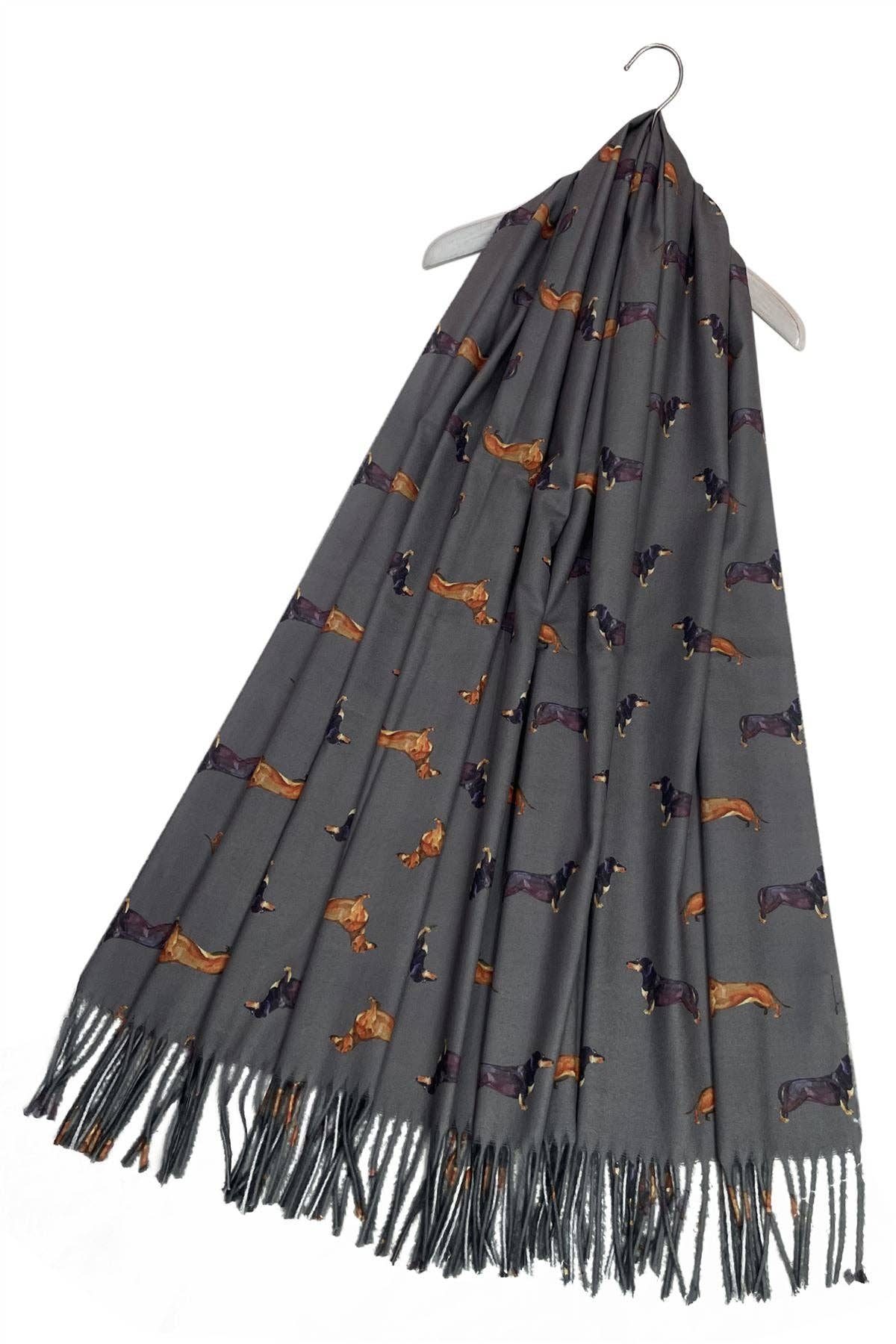 Dachshund Sausage Dog Print Tassel Scarf