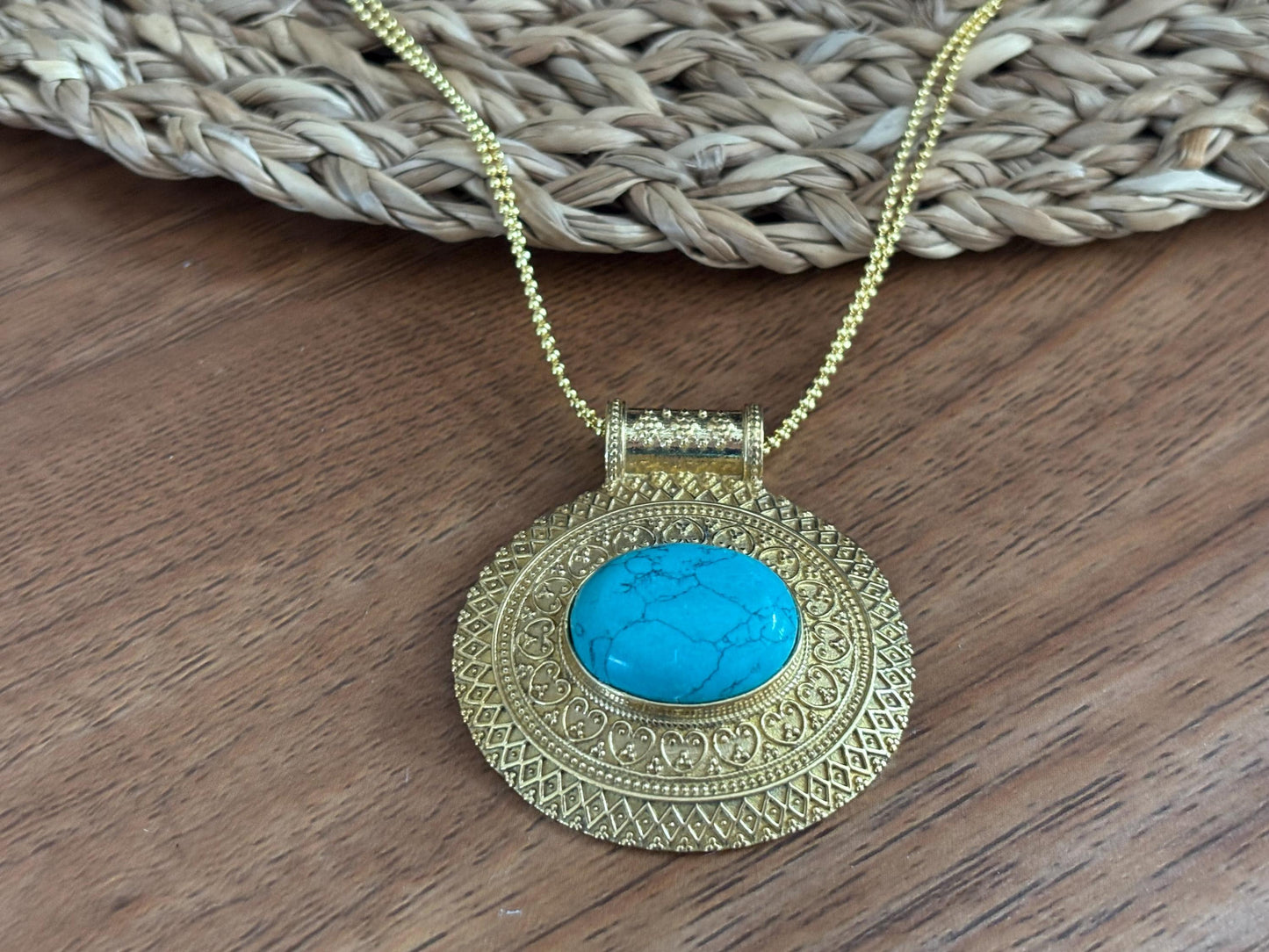 Heart of the Ancients – Turquoise & Labradorite Pendants.