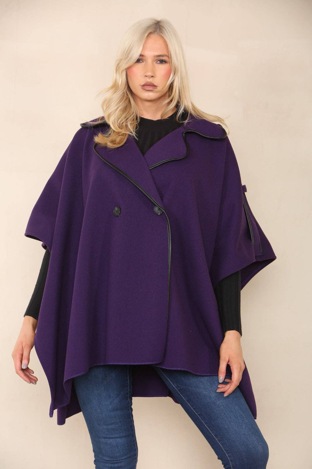 Button Detailed Oversized Jacket Coat