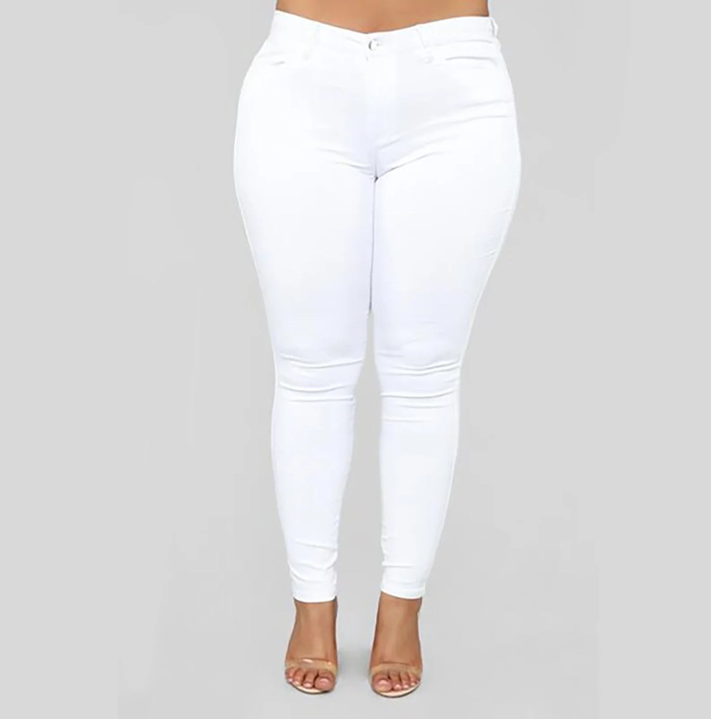 Women's Plus Size Chic Summer Straight Pencil Jeans High Waist