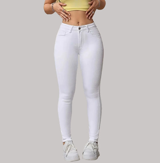 Women's Plus Size Chic Summer Straight Pencil Jeans High Waist