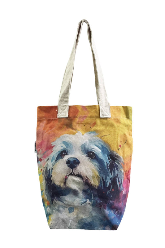 Shih Tzu Dog Print Cotton Tote Bag