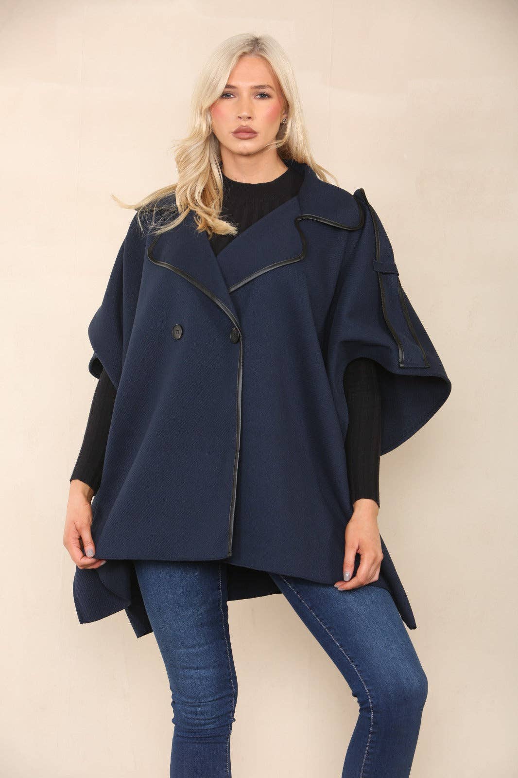 Button Detailed Oversized Jacket Coat