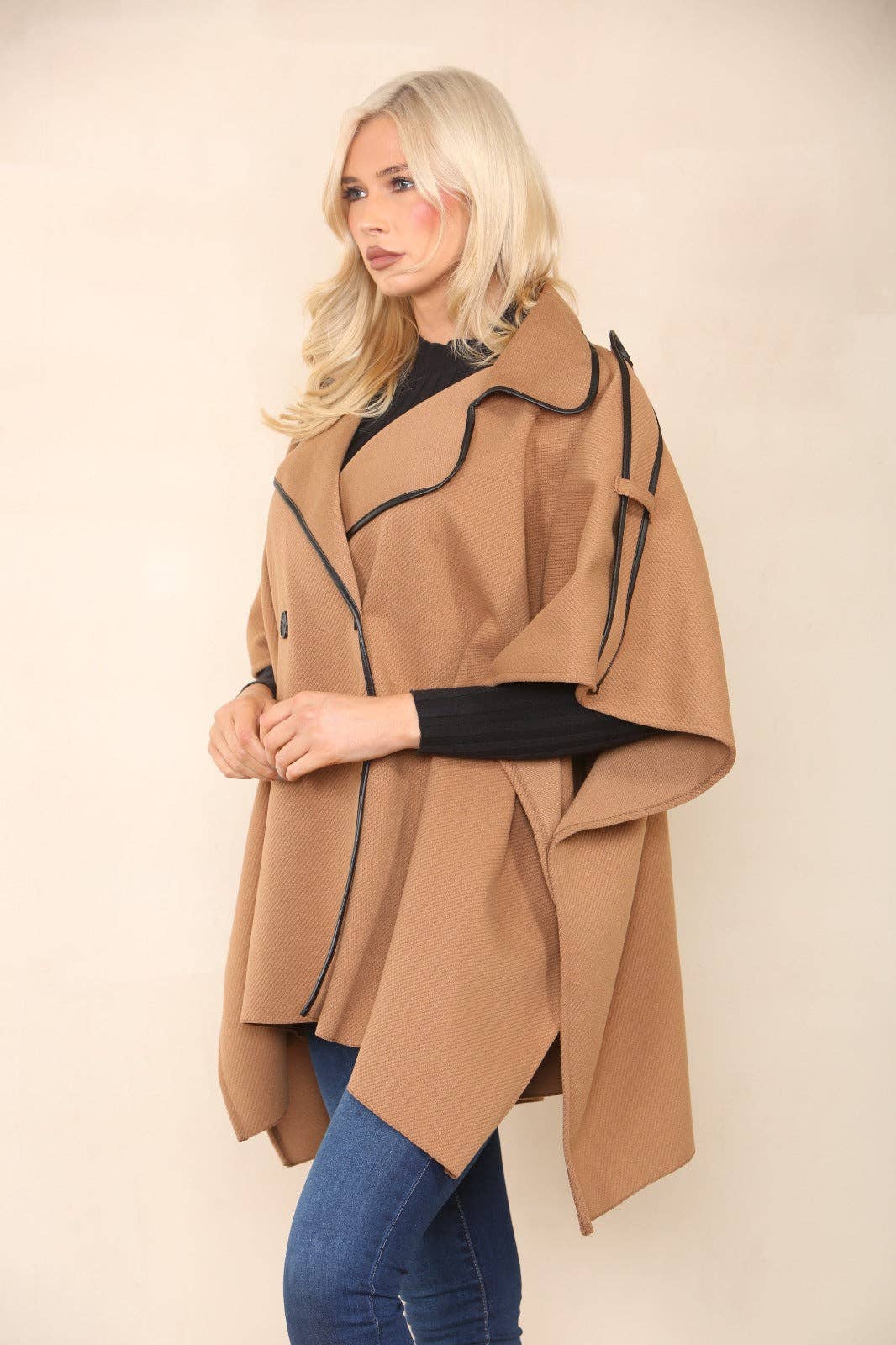 Button Detailed Oversized Jacket Coat
