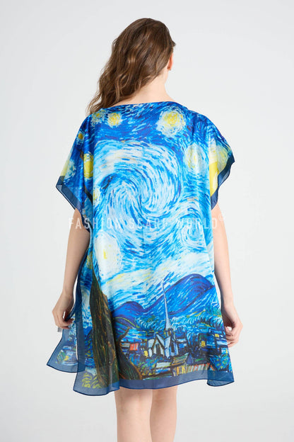 Van Gogh Starry Night Silk Cover Up