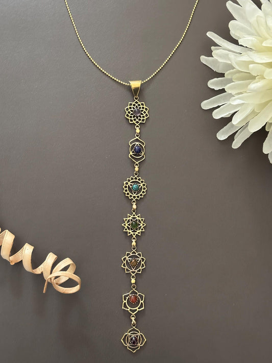 7 Chakra Energy Healing Pendant Necklaces – Gold & Silver Finish