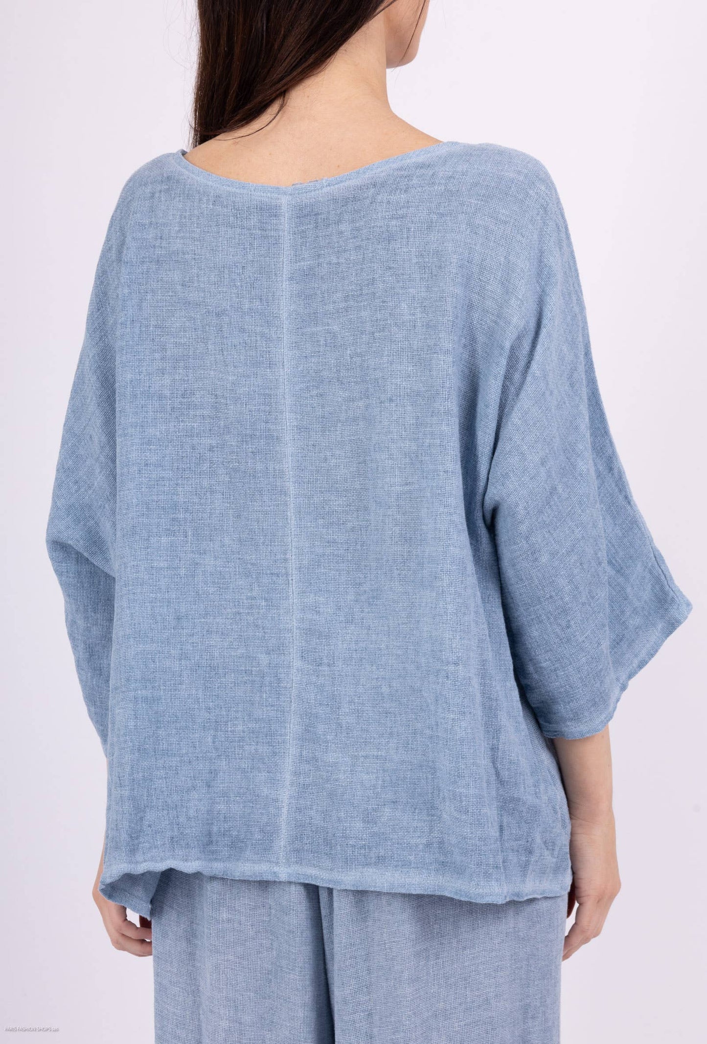 Linen cotton top with a side pocket