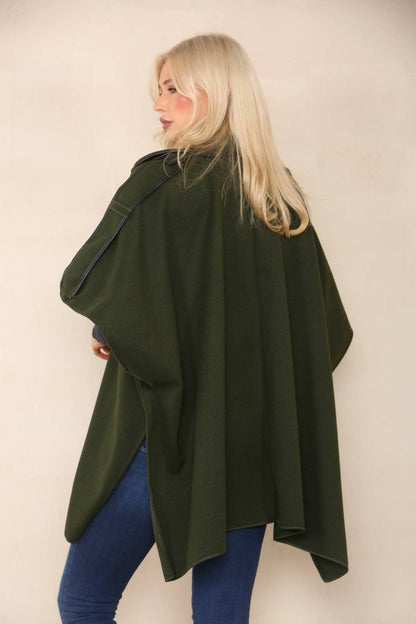 Button Detailed Oversized Jacket Coat