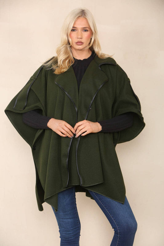 Button Detailed Oversized Jacket Coat