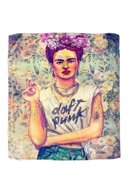 Modern Frida Kahlo Silk Cover Up