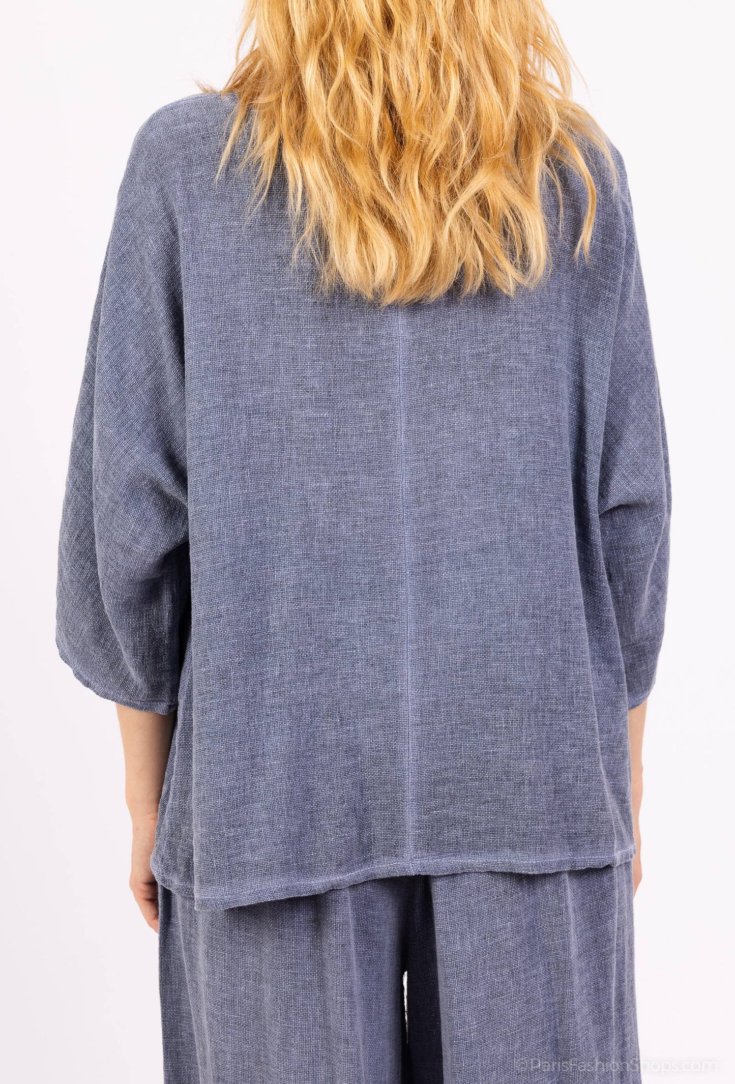 Linen cotton top with a side pocket