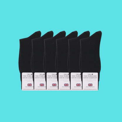 Duchy Everyday Merino Socks - 6 Pair Bundle Black