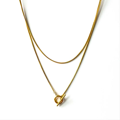 Matilda Luxe 18k Gold Plated Wraparound T Bar Necklace