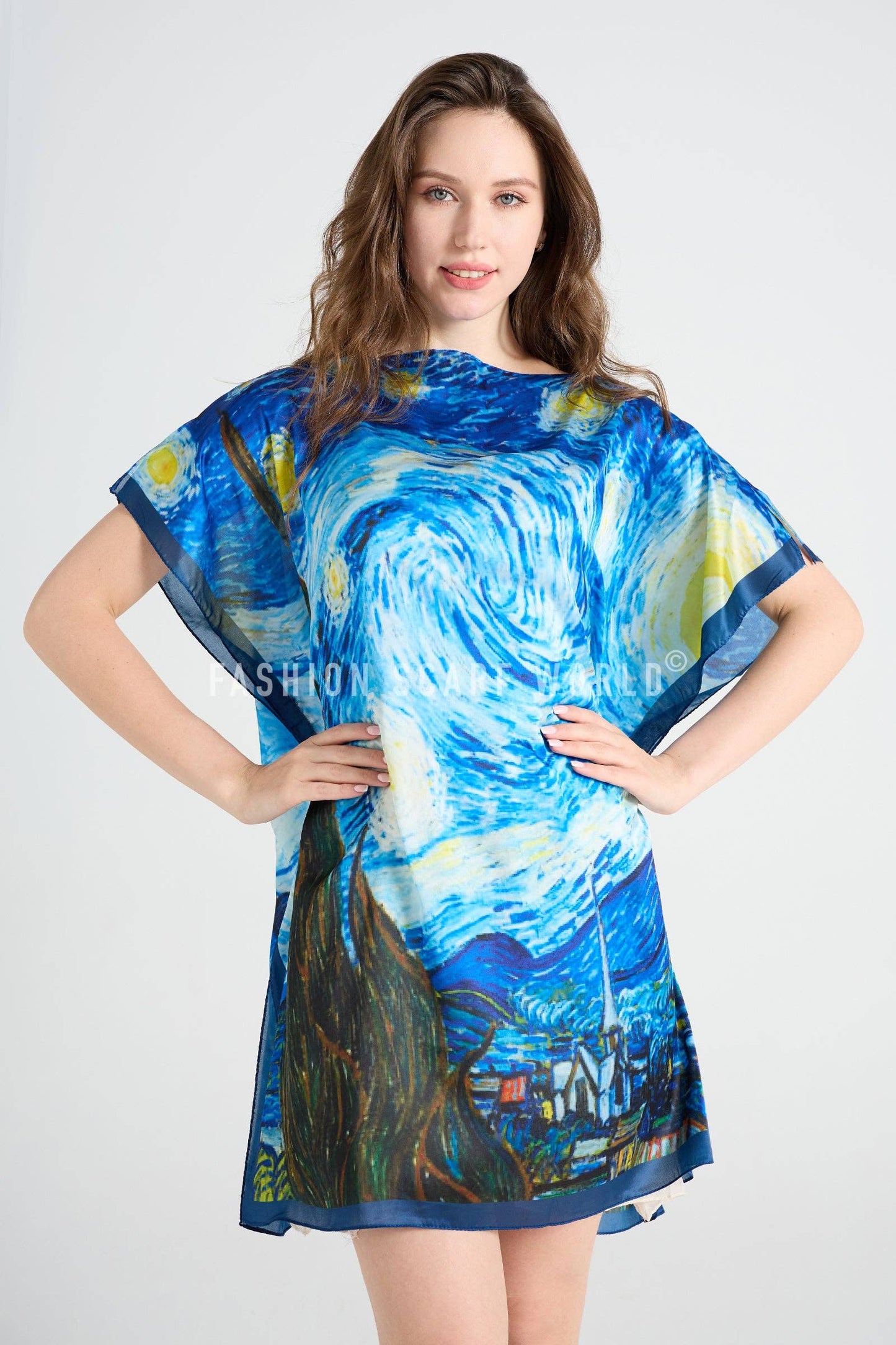 Van Gogh Starry Night Silk Cover Up