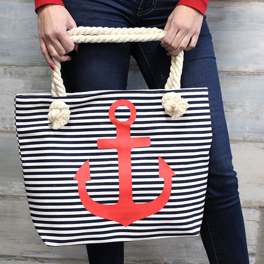 Rope Handle Bag - Tropical Greens