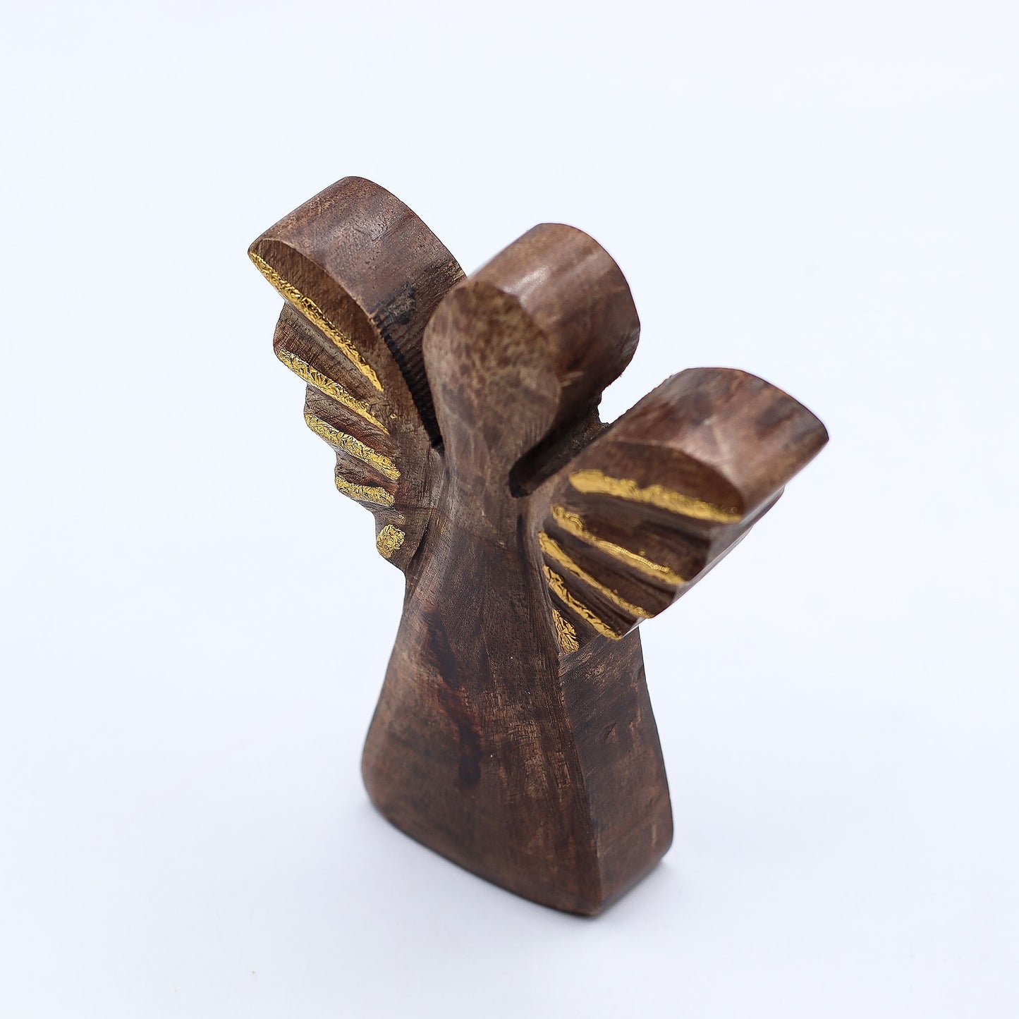 Small Mango Wood Angel - Gold Decor