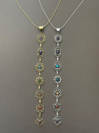 7 Chakra Energy Healing Pendant Necklaces – Gold & Silver Finish