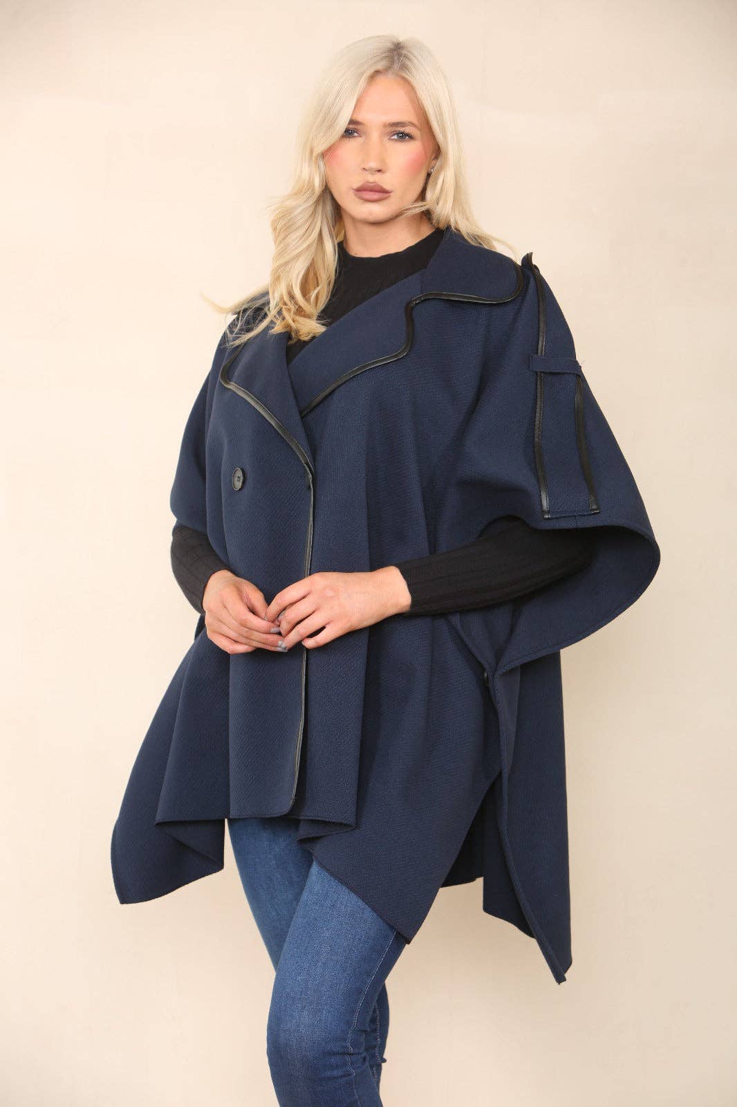 Button Detailed Oversized Jacket Coat