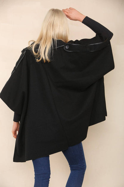 Button Detailed Oversized Jacket Coat