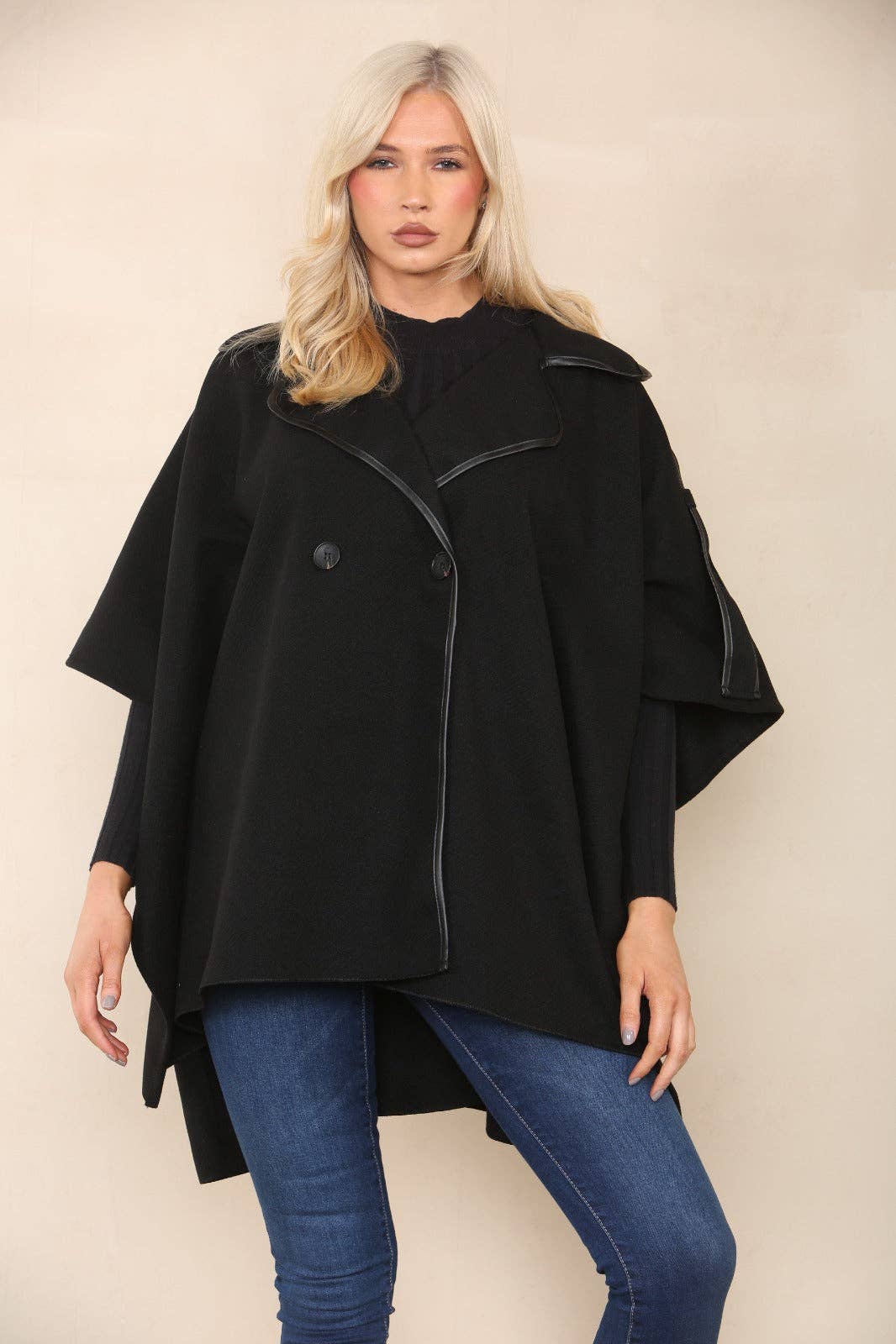 Button Detailed Oversized Jacket Coat