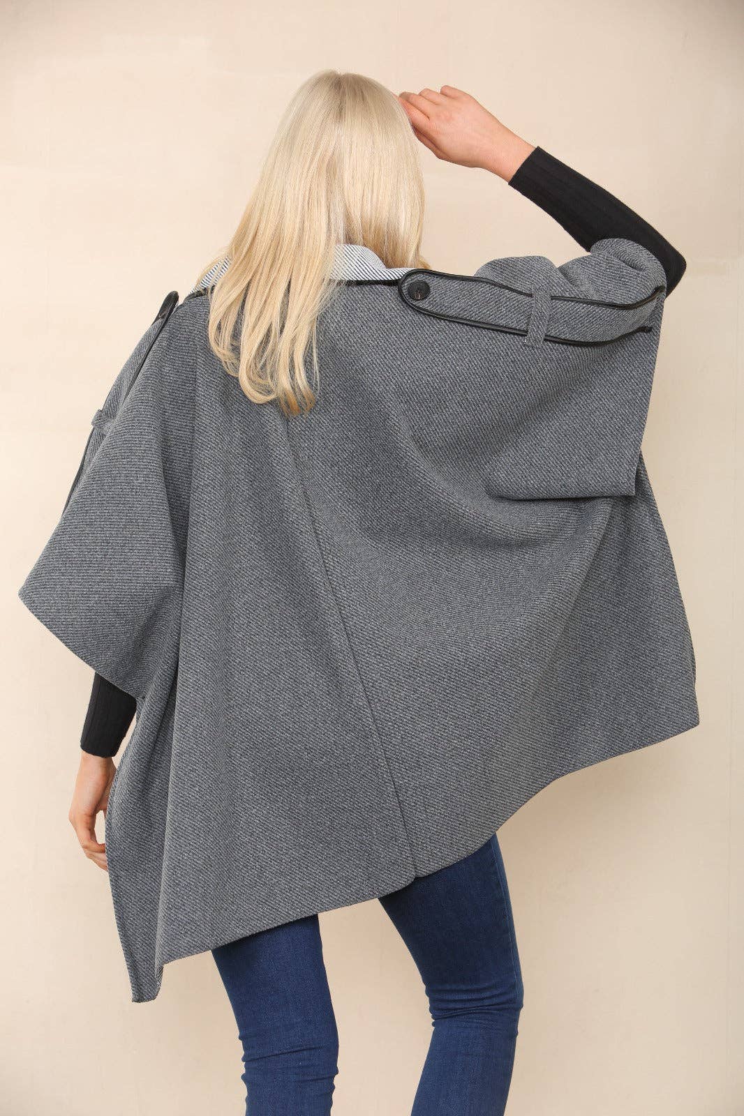 Button Detailed Oversized Jacket Coat