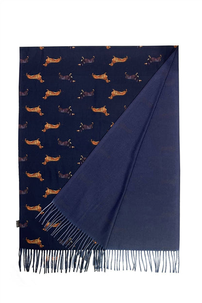 Dachshund Sausage Dog Print Tassel Scarf