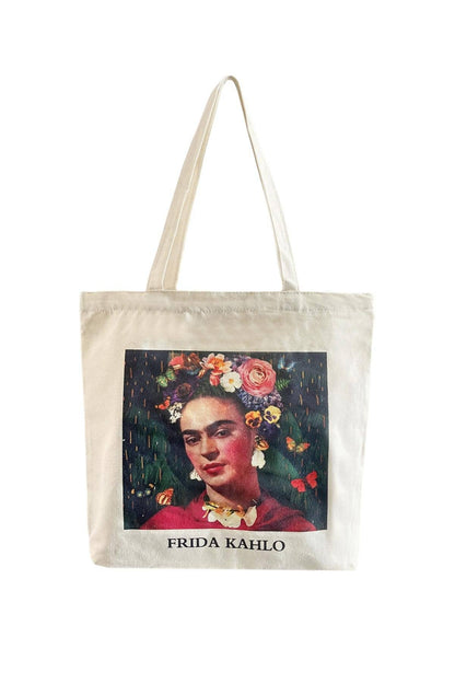 Frida Kahlo Portrait Cotton Tote Bag